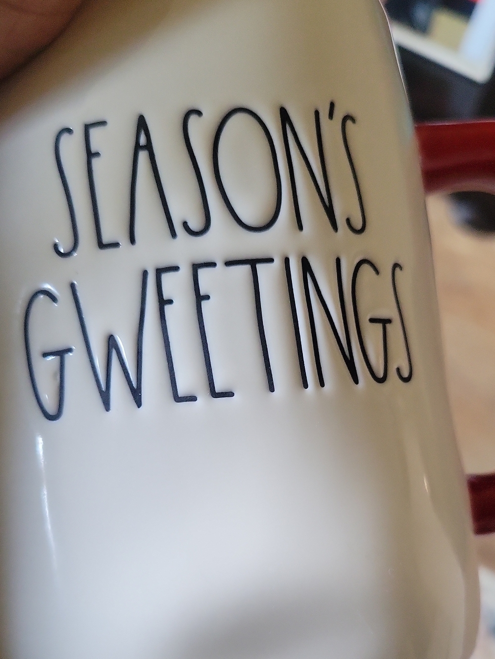 Rae Dunn Looney Tunes Ceramic Mug with Red Accent - Picture 3 of 5